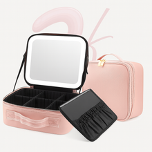 Cargar imagen en el visor de la galería, Pack Ahorro BeautyFashion | Estuche de Maquillaje con Espejo LED + Limpiador Ultrasónico Portátil
