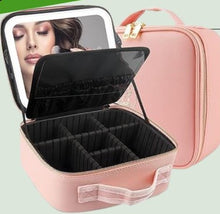 Cargar imagen en el visor de la galería, PACK AHORRO Organizador de maquillaje portátil con espejo LED + Limpiador ultrasónico Beauty
