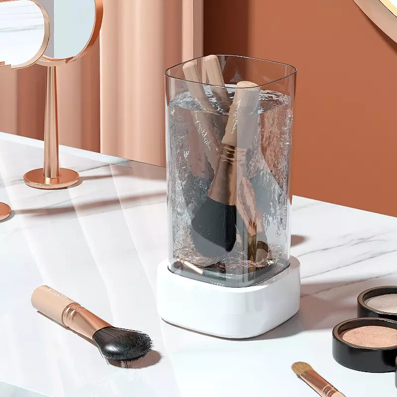 PACK AHORRO Organizador de maquillaje portátil con espejo LED + Limpiador ultrasónico Beauty